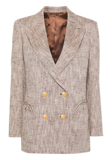 Brown everynight double-breasted blazer - women BLAZÉ MILANO | END01COA0001